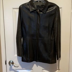 Gallery black leather jacket